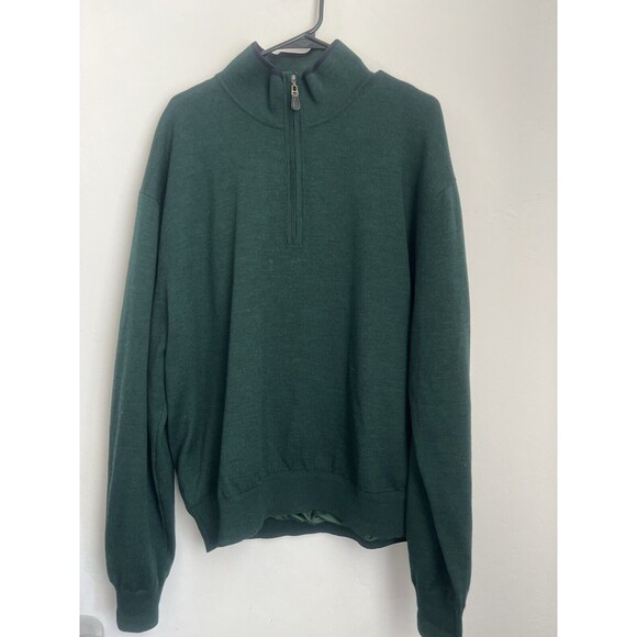 Fairway & Greene Wind Sweater Italian Merino Baruffa Wool LINED 1/4 Zip XL - Picture 3 of 10